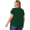 Agnes Orinda Women's Plus Size Elegant Pleated Petal Tulip Short Sleeve Office Work Summer Blouses - 4 of 4