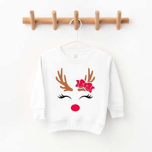 The Juniper Shop Reindeer Girl Toddler Graphic Sweatshirt - 1 of 2