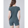 DOMETOUR Zippered One Piece jumpsuit Short Sports Yoga Jumpsuit for Women - 2 of 4