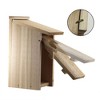 Woodlink 24338 Wooden Cedar Screech Owl and Kestrel Bird House Nesting  with Wood Shavings with Mounting Screws for Owl Nesting Season - 3 of 4
