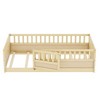 NicBex Twin/Full Size Floor Bed for Kids,Montessori Bed Frame with High Fence and Small Door,Sturdy Wood Playhouse Montessori Bed for Girls/Boys - 4 of 4