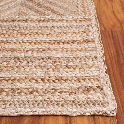 Hand Woven Natural Jute 5' x 8' Area Rug with Non-Slip Backing