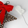 30ct Battery Operated Hanging Twisted Faux Rattan Star with Red Velvet Bow - Warm White Lights - Wondershop™ - 4 of 4