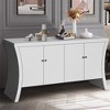 XINGHANZHENXUAN Refined Industrial 4-Door Credenza with Wooden Legs & Bronze Clasps, Storage Cabinet for Modern & Rustic Interiors - 3 of 4