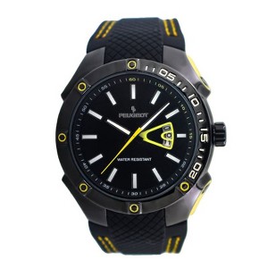 Peugeot Men's 44mm Yellow Sport Calendar Stitched Rubber Band Watch - 1 of 4