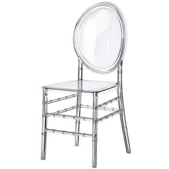 Fabulaxe Modern Acrylic Crystal Ice Chair, Florence Dining Chair, Stackable Transparent Seating for Events and Weddings