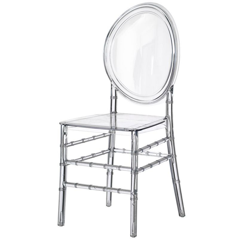 Fabulaxe Modern Acrylic Crystal Ice Chair, Florence Dining Chair, Stackable Transparent Seating for Events and Weddings, 1 of 9
