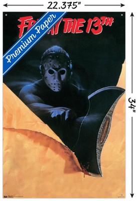 Friday The 13th Slasher One Sheet Wall Poster – Framed Movie Poster, 24.25" X 35.75"