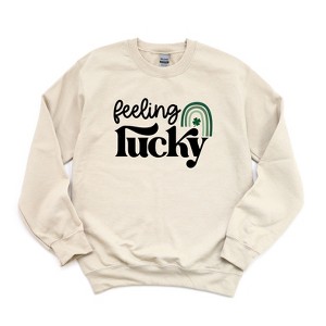 Simply Sage Market Women's Graphic Sweatshirt Feeling Lucky Rainbow - 1 of 3