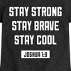 Girls' - Instant Message - Stay Strong Brave Cool Fitted Short Sleeve Graphic T-Shirt - 2 of 4