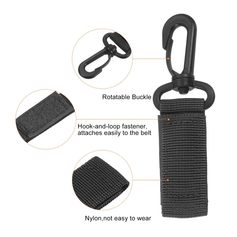 Unique Bargains Belt Keeper Key Ring Nylon Webbing Strap Hanging Gear Buckle Key Chain Rotate Hook with Snap, 4 of 7