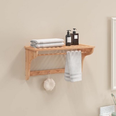 vidaXL Towel Rack 23.6 in.x11.8 in.x13.8 in. Solid Wood Walnut