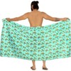HAPPY BAY Men's Swimwear Cotton Linen Effect Summer Sarong Cover Up Swimsuit Wrap Sulu Pareo Beachwear for Men One Size Green, Tree - 4 of 4