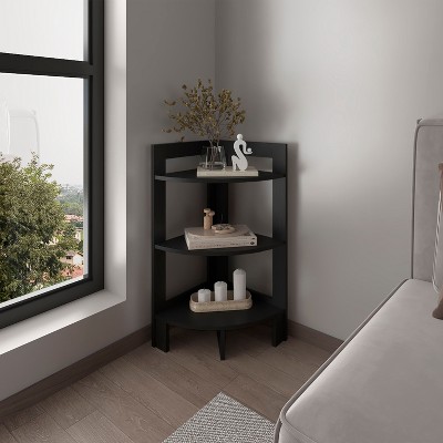 NicBex 3-Layer Open Shelf Corner Shelf Suitable for Study, Bedroom, Kitchen, Dining Room