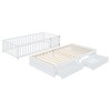 PAGED Twin Size Daybed Dual Use Bed Frame with 2 Storage Drawers and Fence Guardrails for Bedroom, Living - 3 of 4