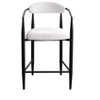 VYNXARIA Modern Boucle Bar Stools Set of 2 Modern Upholstered Bar Height Barstools Vintage High Island Chairs,Black White - 3 of 4