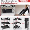 Coucheta Portable Folding Utility Service Cart,3 Tier Collapsible Push Cart,176 Lbs Rolling Cart with 360° Swivel Wheels,Collapsible Utility Carts - 4 of 4