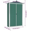 vidaXL Galvanized Steel Garden Shed Organizer - Green Outdoor Storage House for Patio, Tools, Furniture - 3 of 4
