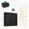 Fontoi Dressers, Tall Dresser with Wood Top, Storage Tower for Bedroom Entryway Hallway, Black, 11.8"*39.37"*39.37" - 2 of 4