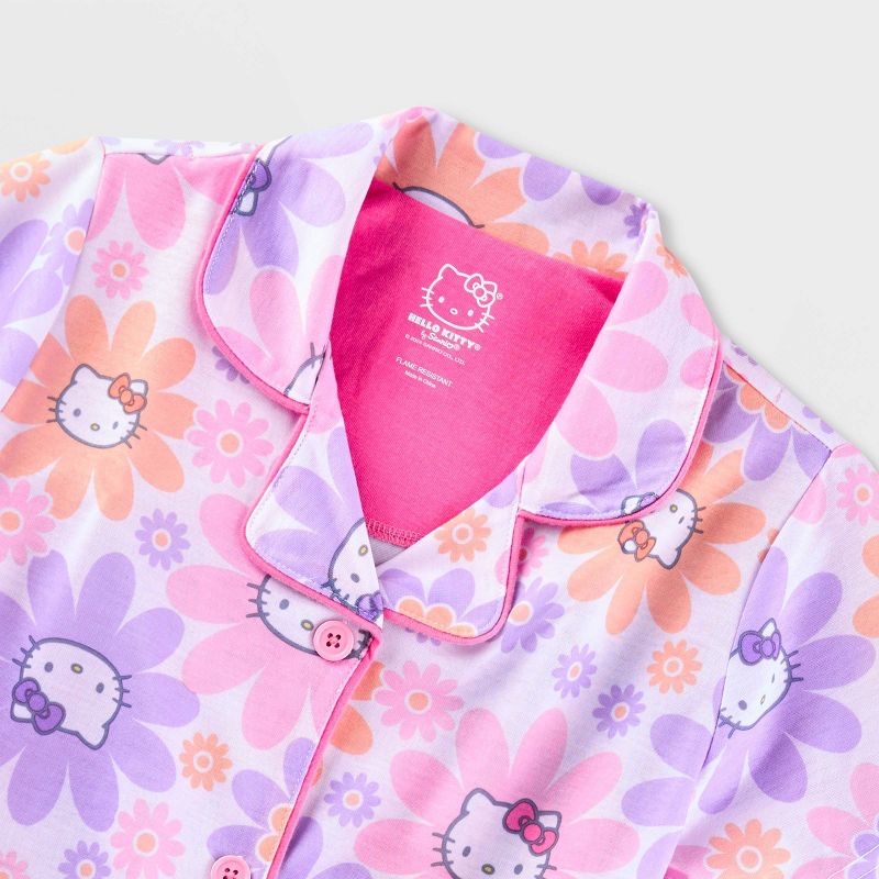 Girls&#39; Hello Kitty Coat Pajama Set - Purple, 3 of 4