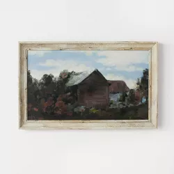 16" x 10" House Amidst The Trees Framed Canvas - Threshold™ designed with Studio McGee