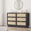5/6 Drawer Rattan Dresser, Wooden Chest of Drawers for Bedroom, Closet, Entryway, Modern Storage Organizer, Easy Assemble - 4 of 4