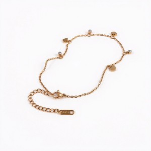 Anna-Kaci Dainty Heart Charm Anklet with Delicate Chain and Mini Accent Droplets for a Soft Feminine Touch and Lightweight Everyday Shine - 1 of 4