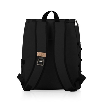 Black Insulated Picnic Backpack with Wheels and Pack Straps