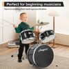 3-Piece Kids Drum Set with Cymbal, Stool & Pedal - Complete Beginner Musical Instrument for Boys and Girls - 2 of 4