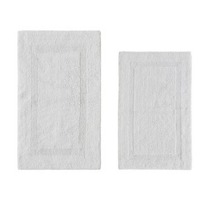 Lux Premium 100% Cotton Tufted Solid Reversible 2 PC Bath Rug Set – Ultra-Soft, Water-Absorbent, Durable, Machine Washable Bathroom Rug - 1 of 4