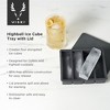 Viski Glacier Highball Ice Cube Tray with Lid in Grey – BPA-Free Silicone Mold  – Makes Four 5" x 1.25" x 1.35" Rectangles, Dishwasher Safe – Set of 1 - 2 of 4
