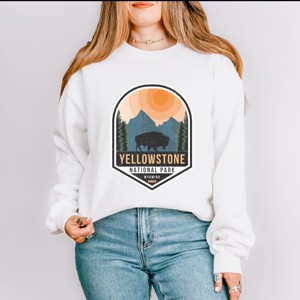 Simply Sage Market Yellowstone National Park Badge Sweatshirt - 1 of 4