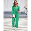 Women Two Piece Casual Outfits Y2K Loungewear Pleated Wide Leg Pants Long Sleeve Button Down Shirt Streetwear Set - 2 of 4