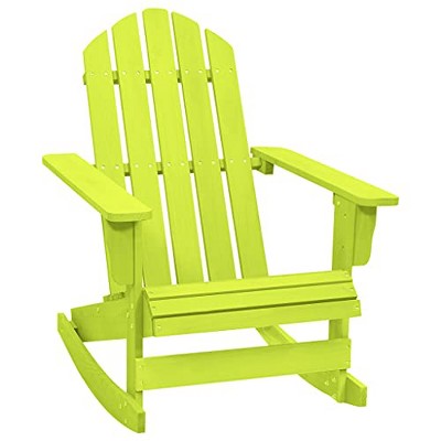 vidaXL Patio Adirondack Rocking Chair, Solid Fir Wood, Green