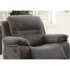 Leatherette Upholstered Glider Rocker Recliner Motion Chair with Cushion Seat, Extra Padding, Pine Wood Frame and Metal Reclining Mechanism - 3 of 4
