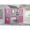 Donco Kids Deer Blind Twin Over Twin Rustic Grey House Bunkbed With Pink Tent - 2 of 4
