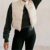 Women's Faux Leather Puffer Vest - Double Zero - 2 of 4