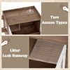 JUJABU Wooden Hidden Cat House with Drawer and Stairs, Side Table Design for Bedroom or Living Room, Brown & White - 4 of 4