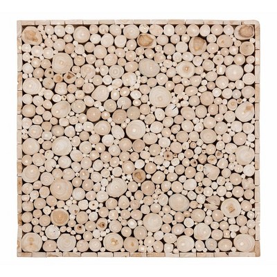 Augusta Natural Teak Wood Square Cocktail Table with Plinth Base