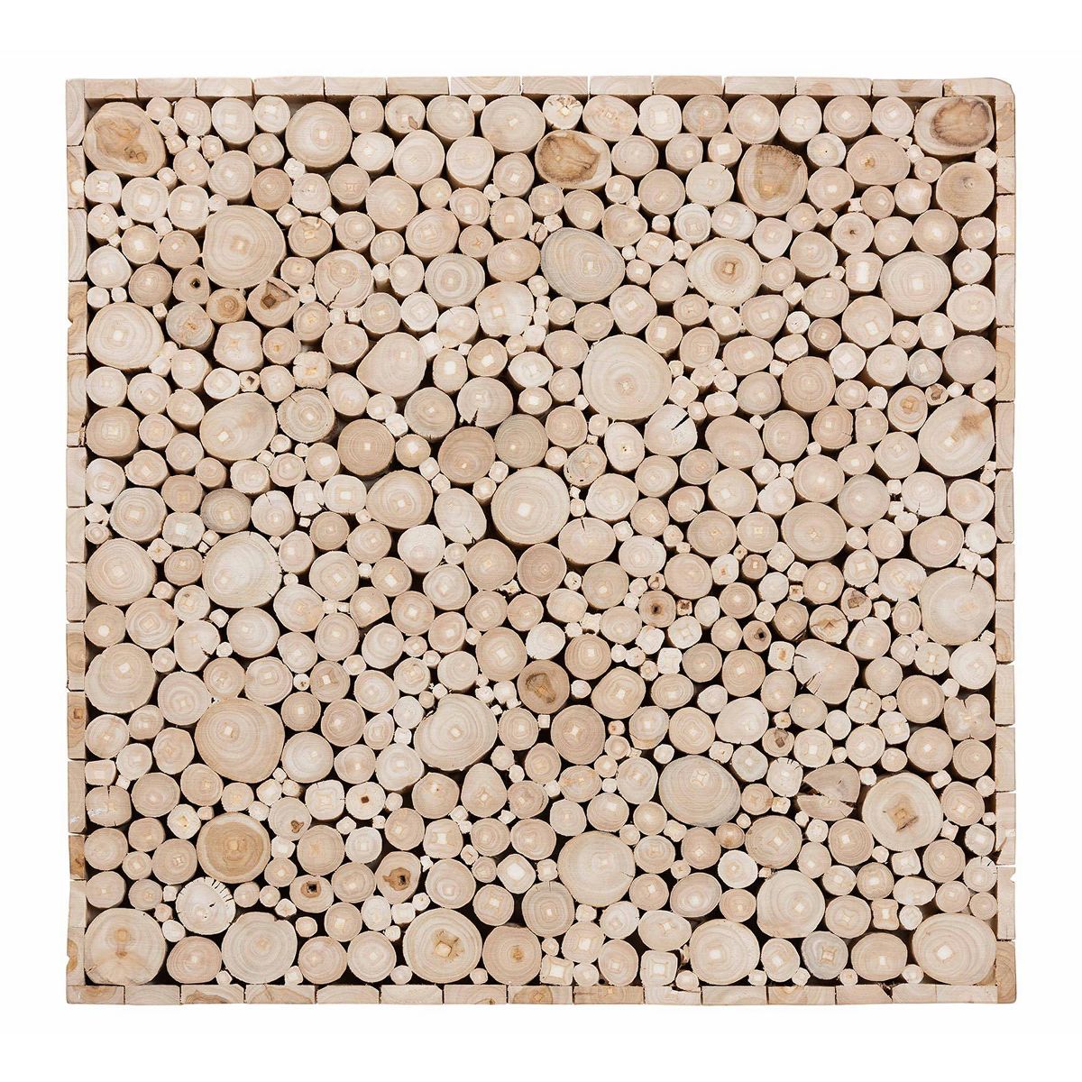 bali & pari Augusta Teak Wood Coffee Table with Unique Repurposed Wood Logs Natural - thumbnail 4