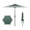 JONATHAN Y Spencer 9 ft. Classic Coastal 2-Tone Solar LED Market Patio Umbrella with 12 LED Strip Lights, Auto-Tilt, Crank and UV Protection - 3 of 4