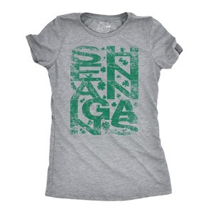 Womens Shenanigans Clover Funny Green Saint Patricks Day Shamrock Pattys T Shirt - Crazy Dog Women's T Shirt - 1 of 4