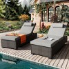 Garvee Outdoor Chaise Lounge Chairs for Outside Patio Furniture Set of 2,Rattan Pool Reclining Chair Adjustable Backrest,Wicker Recliners with Cushion - 2 of 4