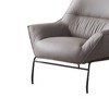 35" Jabel Accent Chair Khaki Top Grain Leather - Acme Furniture: Includes Ottoman, No Assembly Required - 3 of 4