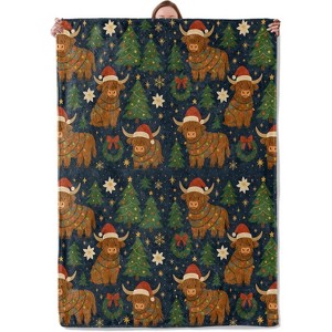 Lomsoe Christmas Highland Cow Blanket Gifts for Women Adults Girls Kids, Cute Cows with Santa Hats Flannel Blankets for Bedroom, Camping, Couch - 1 of 3