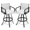 Crestlive Products Swivel Bar Stools Set of 2 Indoor Outdoor Bar Height Chairs with Sunbrella Fabric and Aluminum Frame - 2 of 4