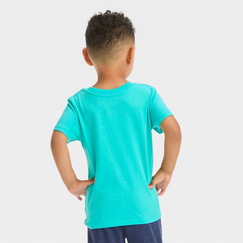Toddler Boys&#39; Duck Skateboarding Short Sleeve Graphic T-Shirt - Cat &#38; Jack&#8482; Turquoise Blue, 3 of 4