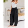 Womens Wide Leg Palazzo Pants High Waist Flowy Casual Trousers Loose Lounge Beach Travel Vacation Pants with Pockets Black M - 2 of 4