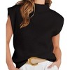Coolmee Womens Sleeveless Sweater Vest Turtleneck Ribbed Knit Tank Tops Basic Casual Fit Fashion Top - 2 of 3