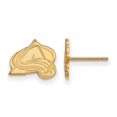 Black Bow Jewelry 14k Yellow Gold Colorado Avalanche NHL Stud Earrings